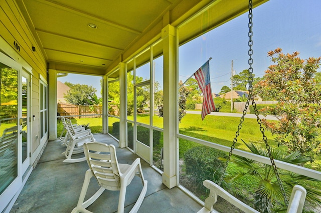 view of sunroom / solarium