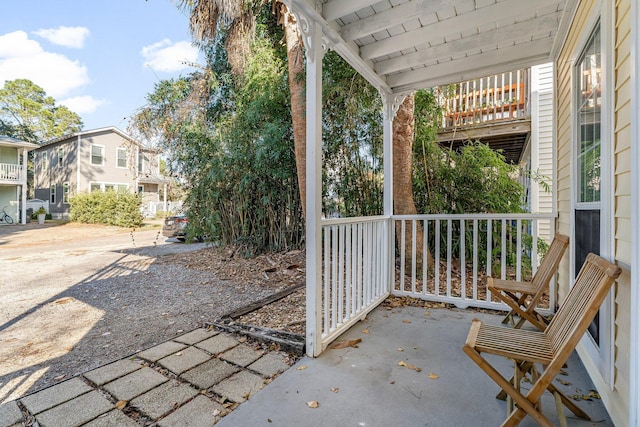 view of patio featuring covered porch