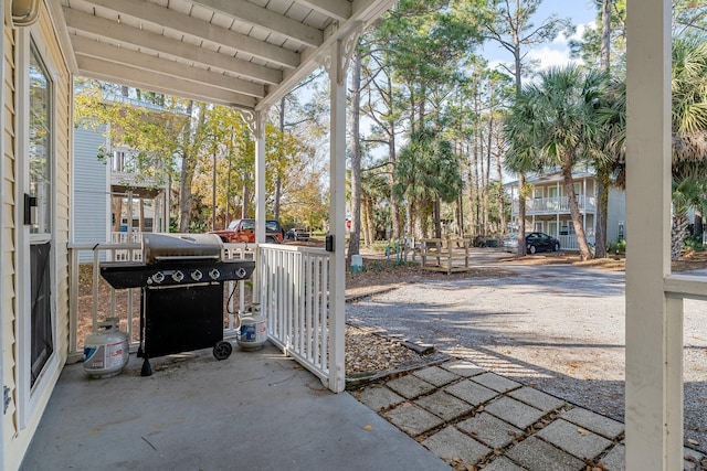 view of patio with grilling area