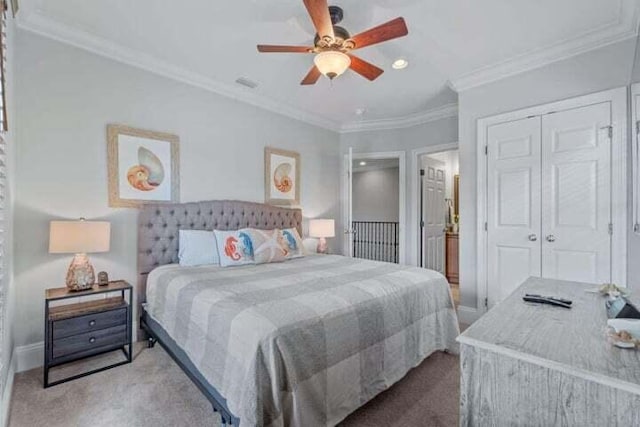 1900 Baytowne Loop, Miramar Beach, FL 32550 - bedroom featuring carpet floors, recessed lighting, a ceiling fan, a closet, and baseboards