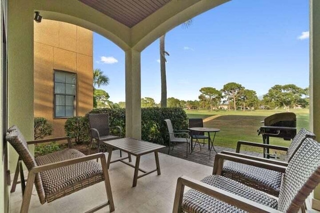 view of patio with grilling area