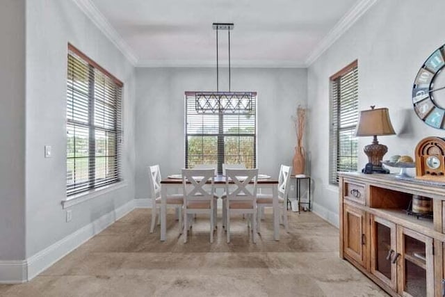 1900 Baytowne Loop, Miramar Beach, FL 32550 - dining area with healthy amount of natural light, ornamental molding, and baseboards