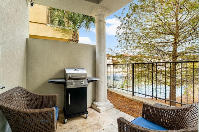 balcony with area for grilling