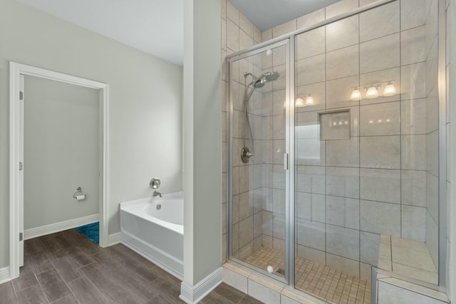 bathroom with independent shower and bath