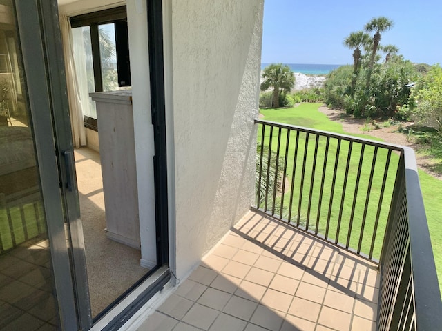 balcony with a water view