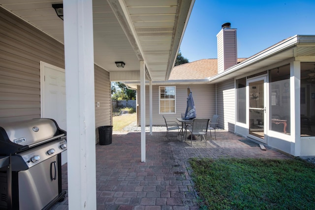 view of patio / terrace with area for grilling