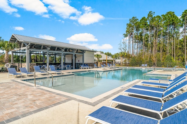 view of pool featuring a patio area