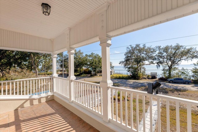 deck featuring a porch