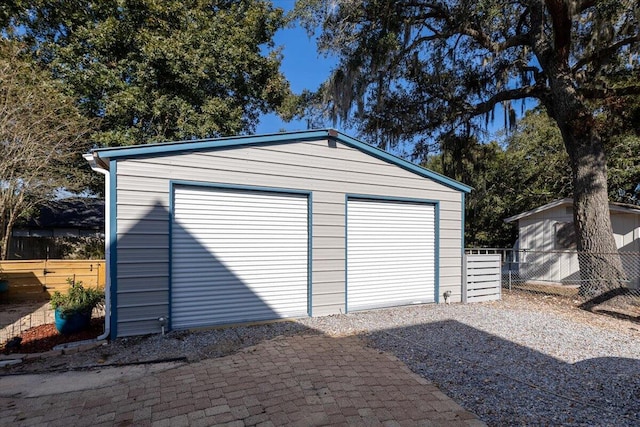 view of garage