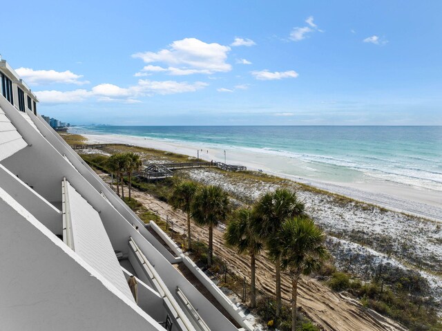 property view of water with a beach view