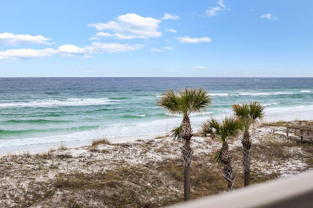 water view featuring a beach view