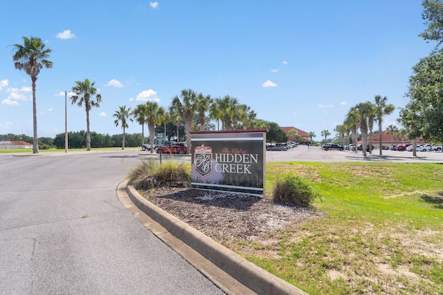 view of community sign