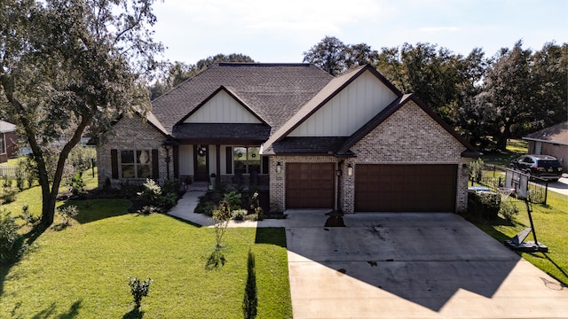 craftsman-style house with a front yard