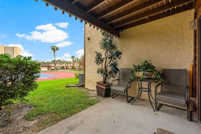 view of patio with basketball court