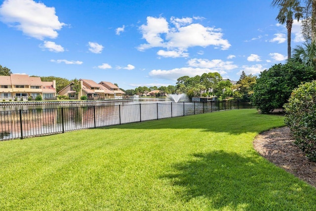 view of yard featuring a water view