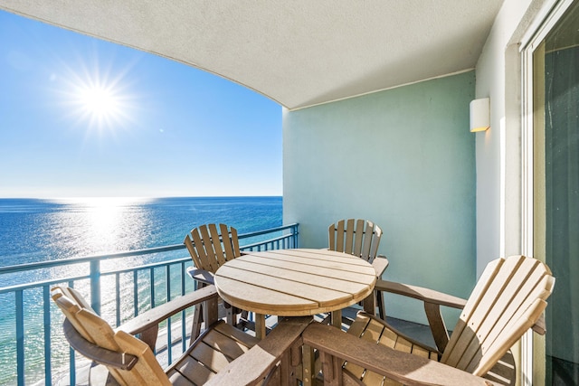 balcony with a water view