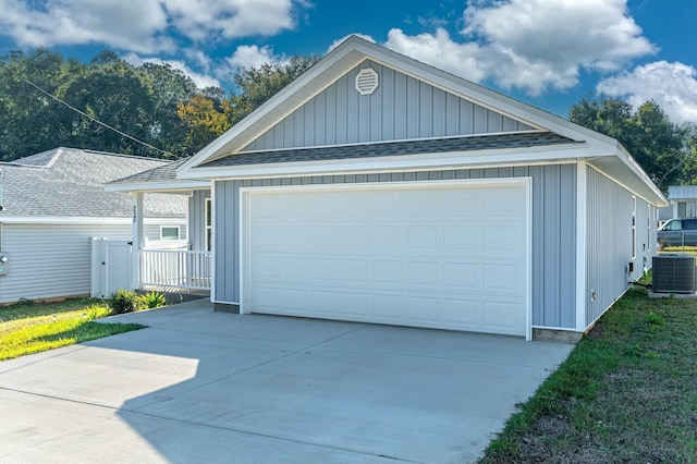 garage featuring central AC