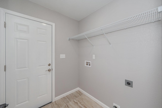 laundry area featuring washer hookup and electric dryer hookup