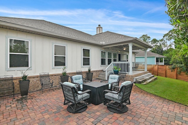 view of patio / terrace featuring an outdoor living space