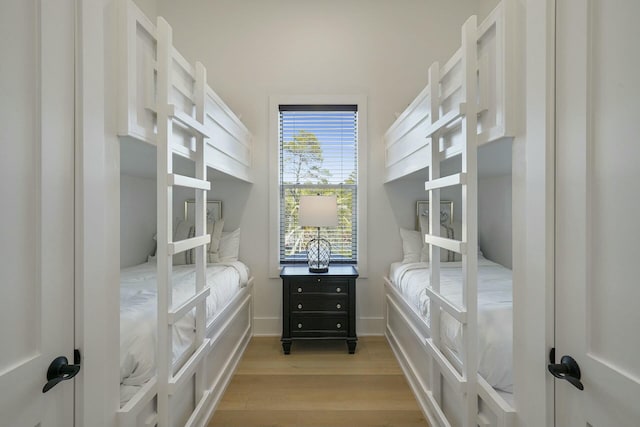 bedroom featuring light wood-type flooring