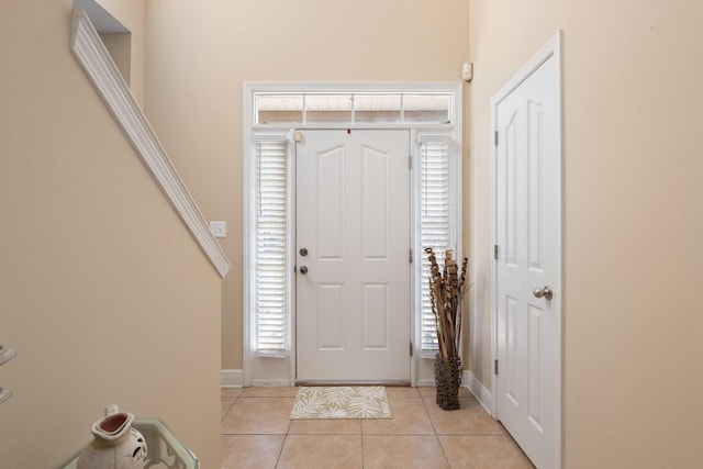 view of tiled foyer