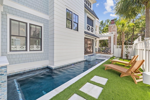 view of yard featuring a pergola