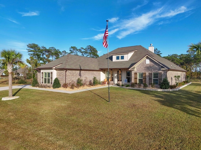 view of front facade featuring a front lawn