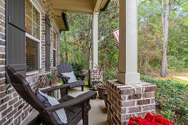 view of patio featuring covered porch