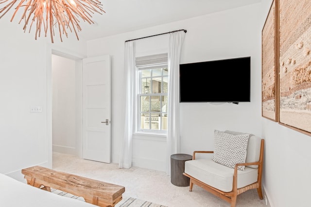 sitting room featuring carpet