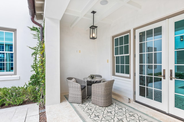 view of patio featuring french doors