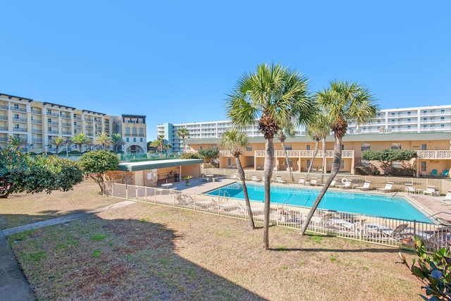 view of pool featuring a patio area