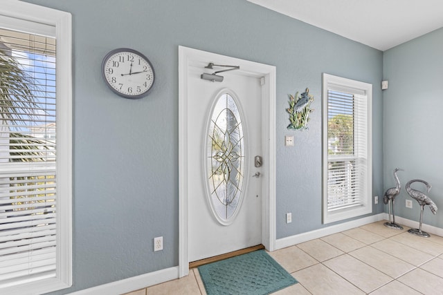 view of tiled entrance foyer