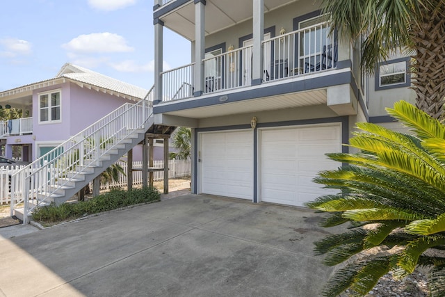 exterior space featuring a garage