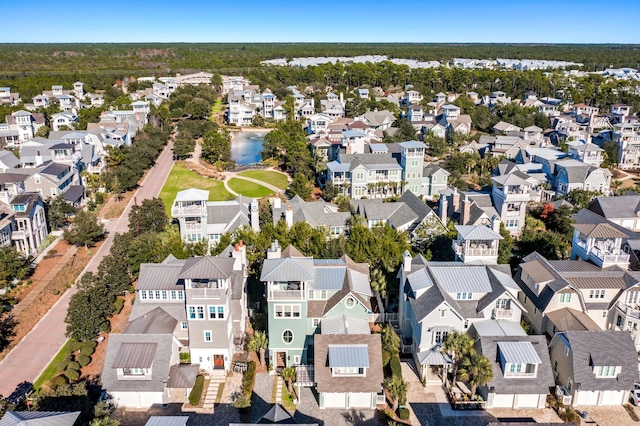 birds eye view of property with a residential view