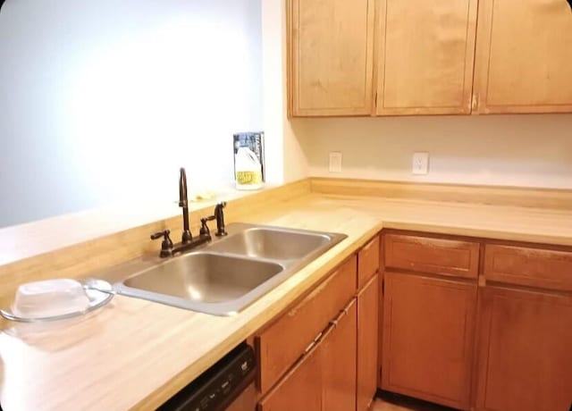 kitchen featuring black dishwasher and sink