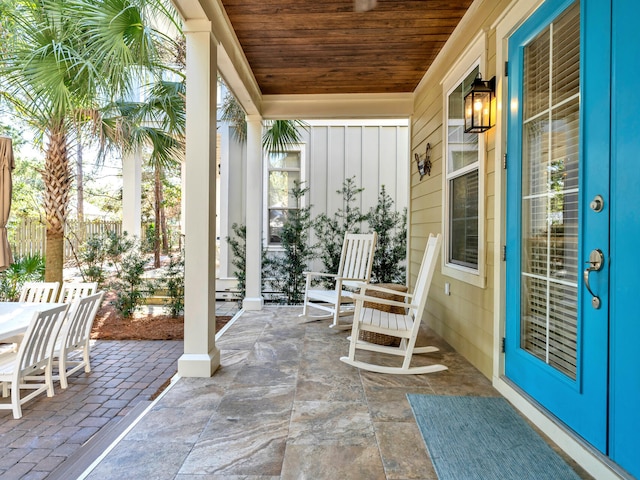 view of patio with a porch