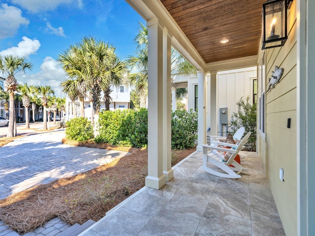 view of patio with a porch