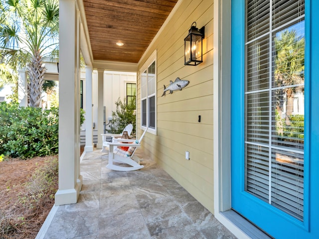 view of patio with covered porch