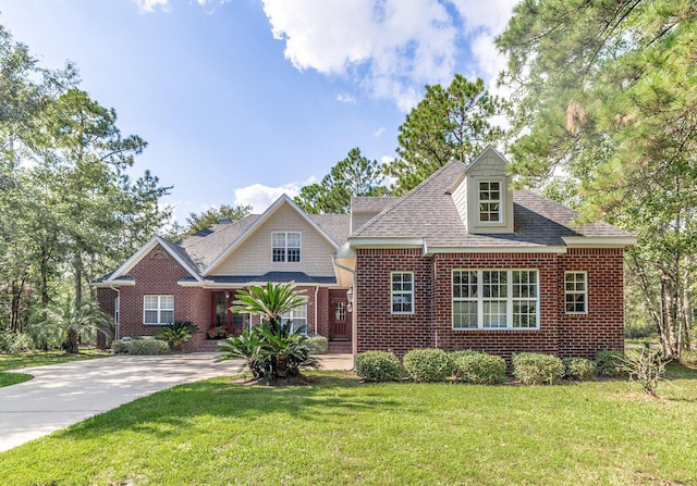 view of front of house with a front yard