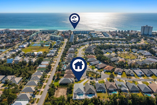 237 Sandy Cay Dr, Miramar Beach, FL 32550 - aerial view of property's location featuring a nearby body of water and nearby suburban area