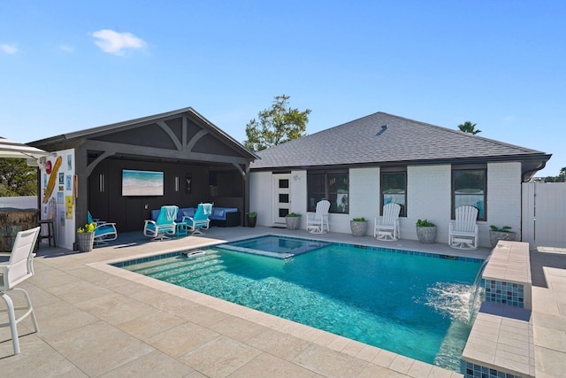 237 Sandy Cay Dr, Miramar Beach, FL 32550 - view of pool with a patio, a pool with connected hot tub, and a gazebo