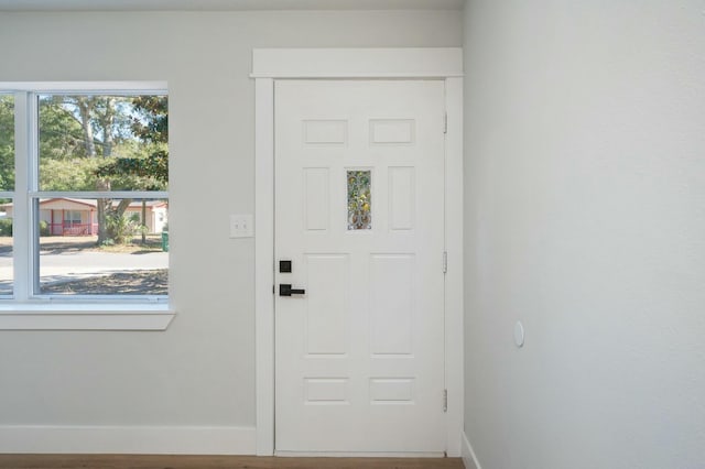 entrance foyer with hardwood / wood-style floors