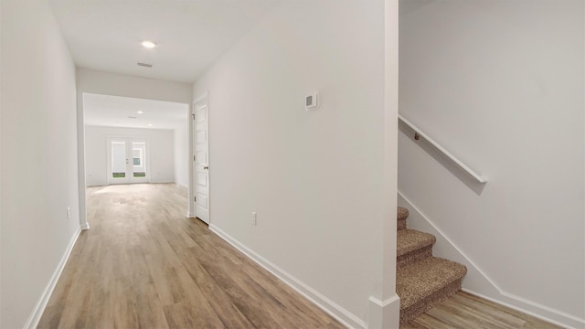 hall featuring light hardwood / wood-style floors