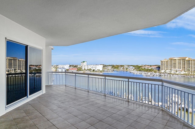 balcony with a water view