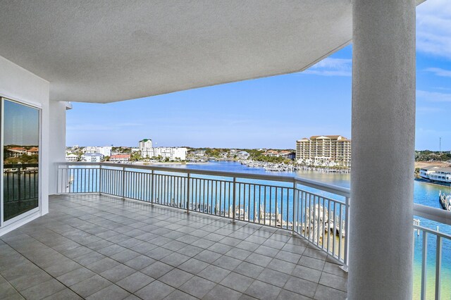 balcony with a water view