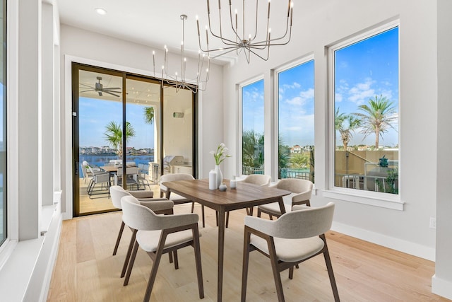 dining room with light hardwood / wood-style floors