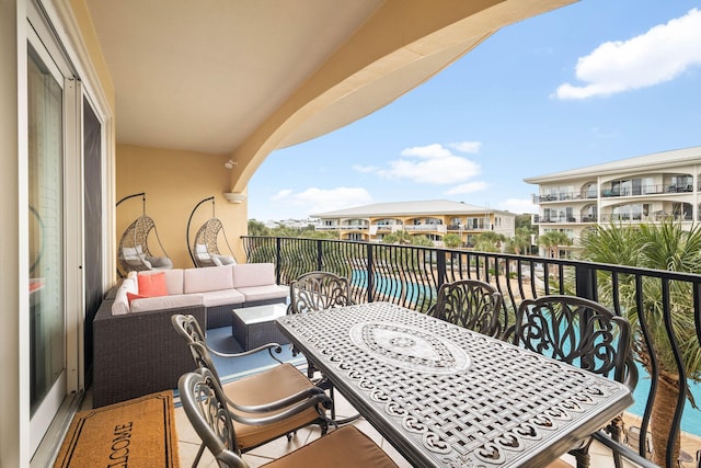 balcony featuring an outdoor living space