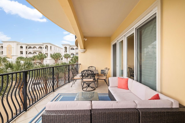 balcony featuring an outdoor living space