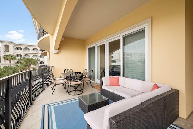 balcony with an outdoor hangout area