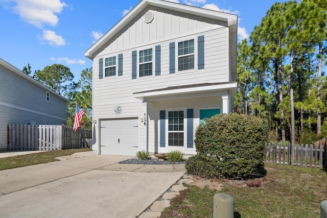 front of property featuring a garage